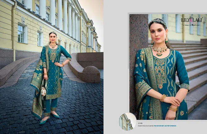 Silkyness Vol 2 By Lily And Lali Jacquard Designer Kurti With Bottom Dupatta Wholesale Price In Surat
